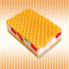 Waffles "Sonata" with "Bird milk" and marmalade Waffles "Sonata" with "Bird milk" and marmalade